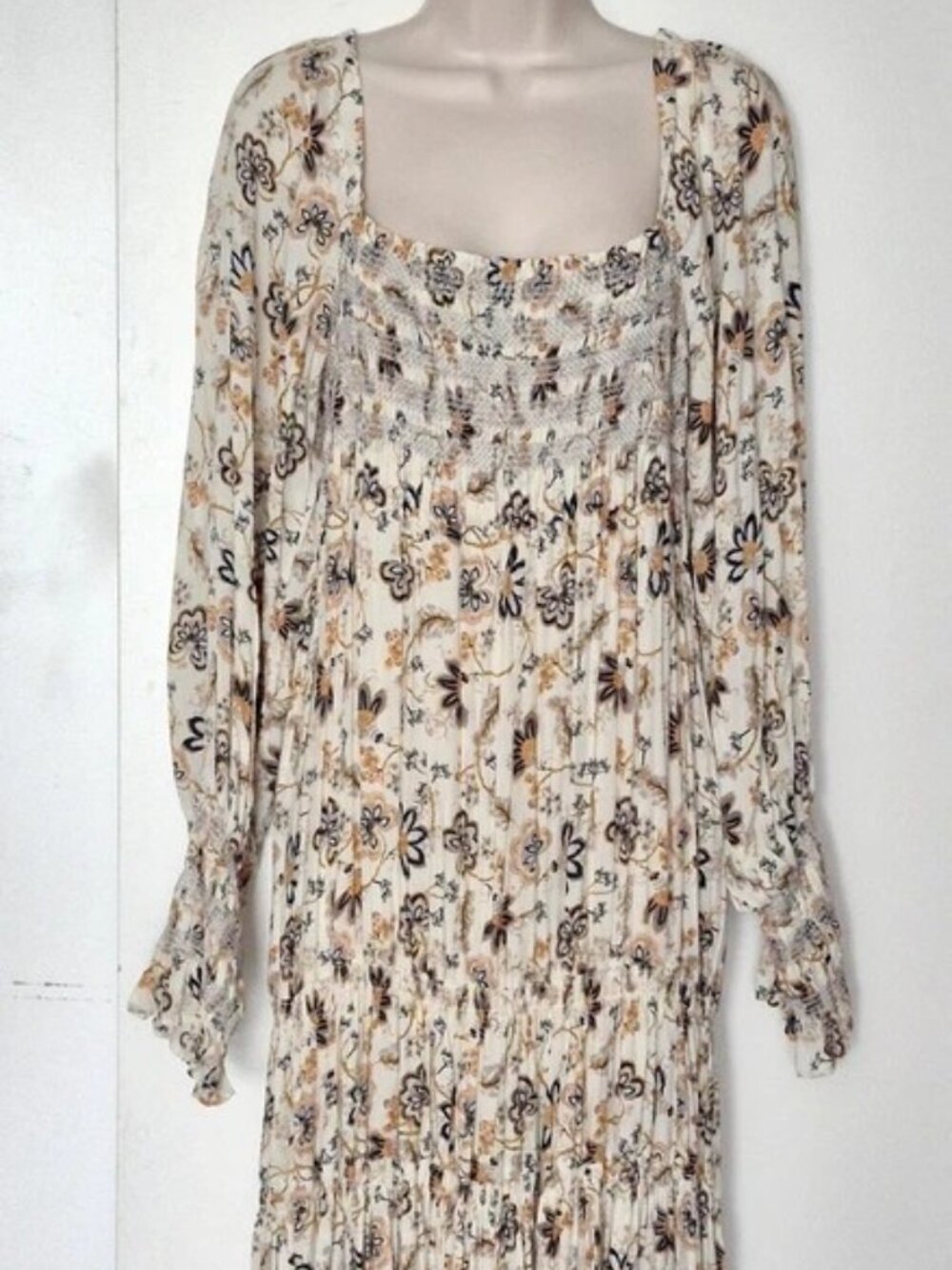 Free People Sweet Escape Maxi Dress Ivory Combo Size L NWT - Picture 3 of 16